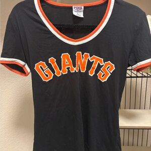 PINK Black Giants T-Shirt with Orange Large
